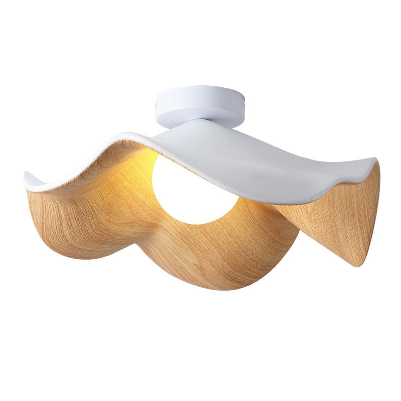 CityLumi Petal Wave Organic LED Light - Lotus Inspired Wavy Pendant & Flush Mount with Natural Wood Texture for Japandi Bedroom & Dining Room 5