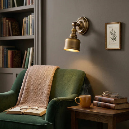 Royelux Vintage Solid Brass LED Wall Sconce - Classic American Retro Lighting