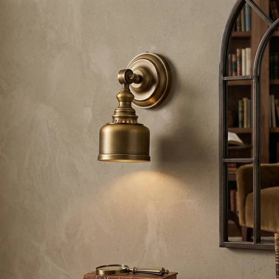 Royelux Vintage Solid Brass LED Wall Sconce - Classic American Retro Lighting