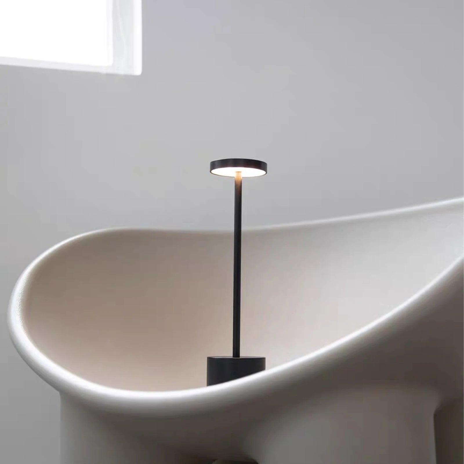 Classic Cordless Lamp - Touch Sensor LED Desk Light with 3 Adjustable Color Temperatures - Silver