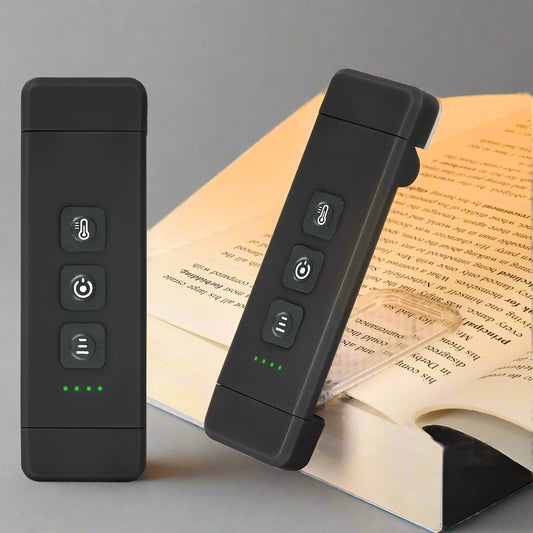 Clip-on Book Light – USB Rechargeable LED Reading Light with 3 Color Modes, 5 Brightness Levels & Timer, Portable & Eye-Friendly for Bedtime & Travel