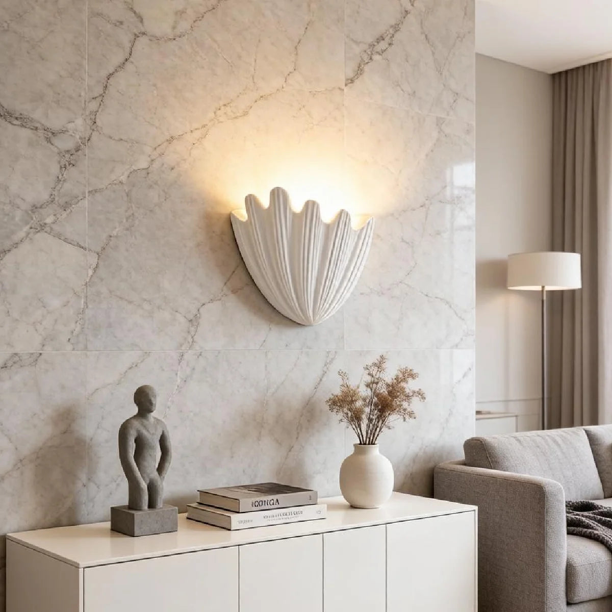 Coastal Wave Plaster Wall Light 8