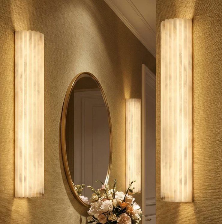 Colonna Fluted Alabaster Wall Sconce 1