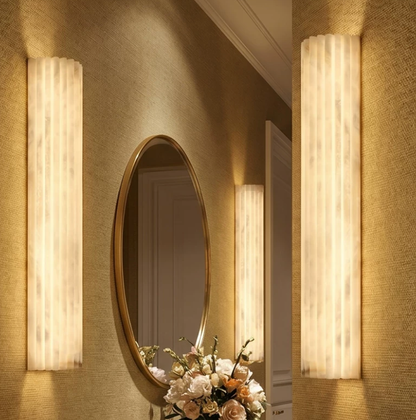 Colonna Fluted Alabaster Wall Sconce 1