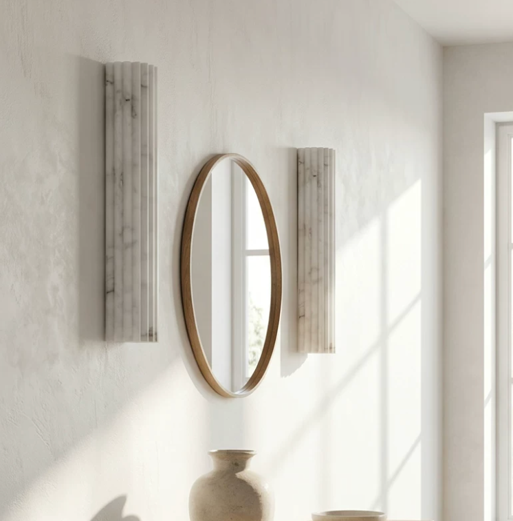 Colonna Fluted Alabaster Wall Sconce 2