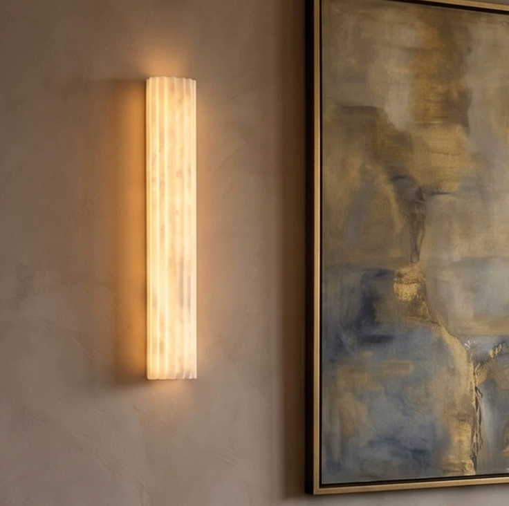 Colonna Fluted Alabaster Wall Sconce 3