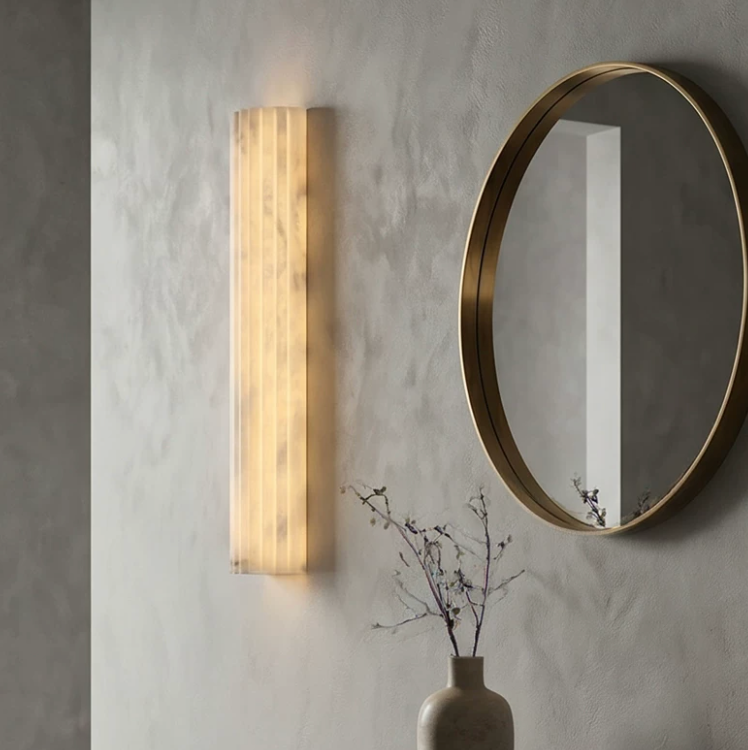 Colonna Fluted Alabaster Wall Sconce 4