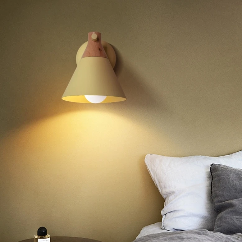Colored Bell Metal & Wood LED Wall Light 1