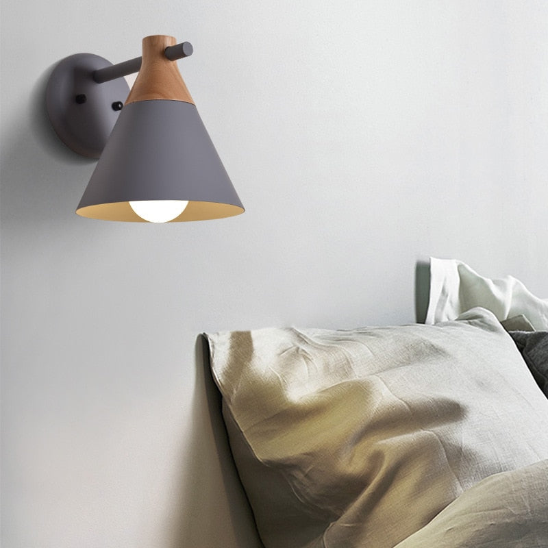 Colored Bell Metal & Wood LED Wall Light 4