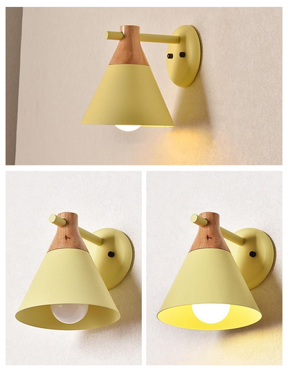 Colored Bell Metal & Wood LED Wall Light 8