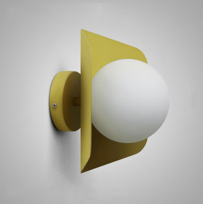 Colored Geometric Plate & Globe Wall Light 0