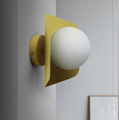 Colored Geometric Plate & Globe Wall Light 2