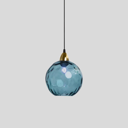 Luxora Colored Glass Ball Pendant Light, Modern Hanging Lamp for Living Room