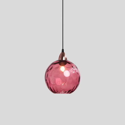 Luxora Colored Glass Ball Pendant Light, Modern Hanging Lamp for Living Room
