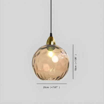 Luxora Colored Glass Ball Pendant Light, Modern Hanging Lamp for Living Room