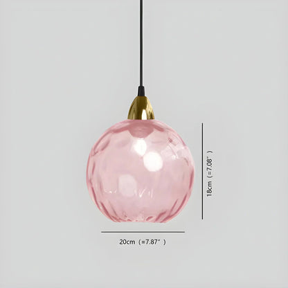 Luxora Colored Glass Ball Pendant Light, Modern Hanging Lamp for Living Room