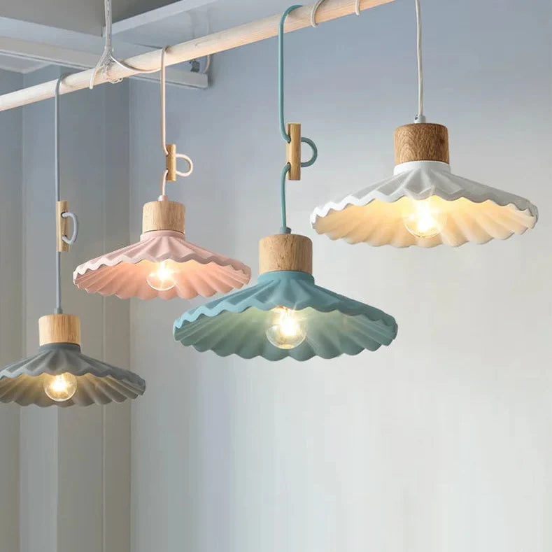 Colorful Nordic Fluted Shade Pendant Lights 5