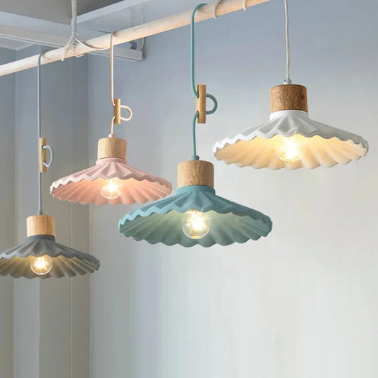 Colorful Nordic Fluted Shade Pendant Lights 5