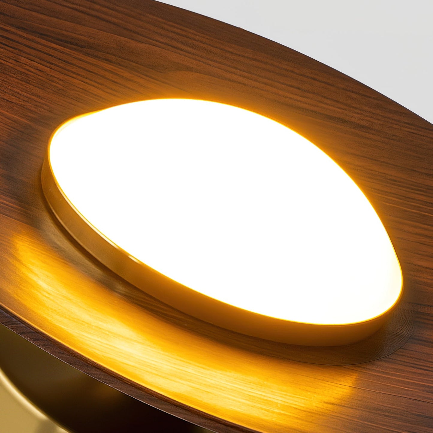 Royelux Contemporary LED Ceiling Lamp With Wood Accent And Metal Frame