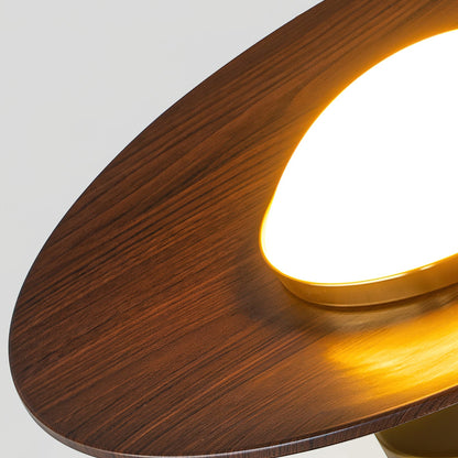 Royelux Contemporary LED Ceiling Lamp With Wood Accent And Metal Frame