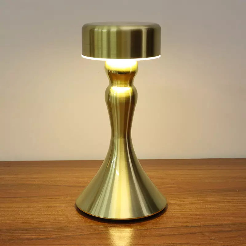 RoyaleGlow Luxury Table Lamp - Touch-Control, Cordless, Wireless Charging, LED Warm Light - Gold