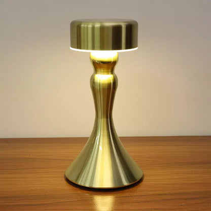 RoyaleGlow Luxury Table Lamp - Touch-Control, Cordless, Wireless Charging, LED Warm Light - Gold