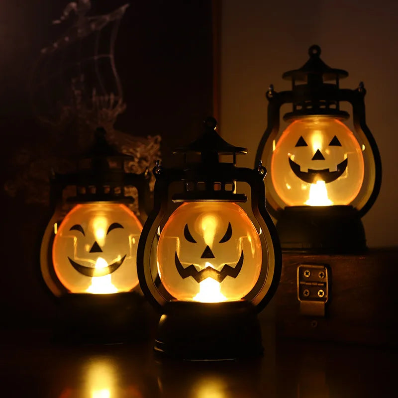 Cosplay Pumpkin Lights Decorative Kerosene Lanterns LED Handheld Lamp Pumpkin for Table Camping Garden Yard Party Home Decor 2