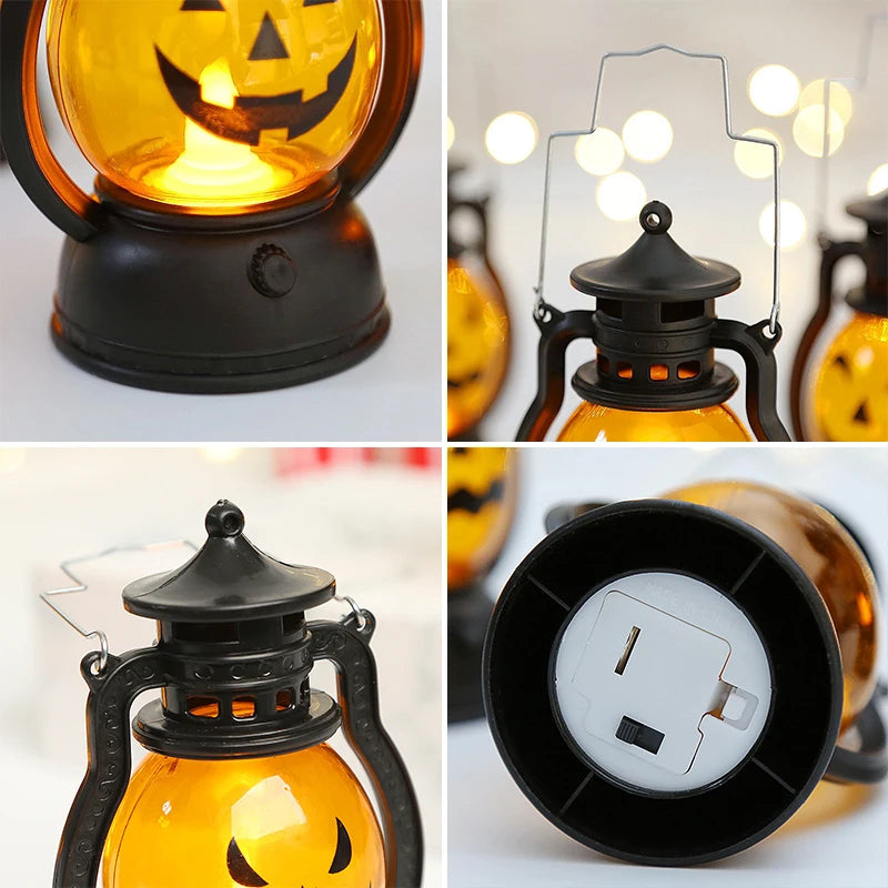 Cosplay Pumpkin Lights Decorative Kerosene Lanterns LED Handheld Lamp Pumpkin for Table Camping Garden Yard Party Home Decor 4