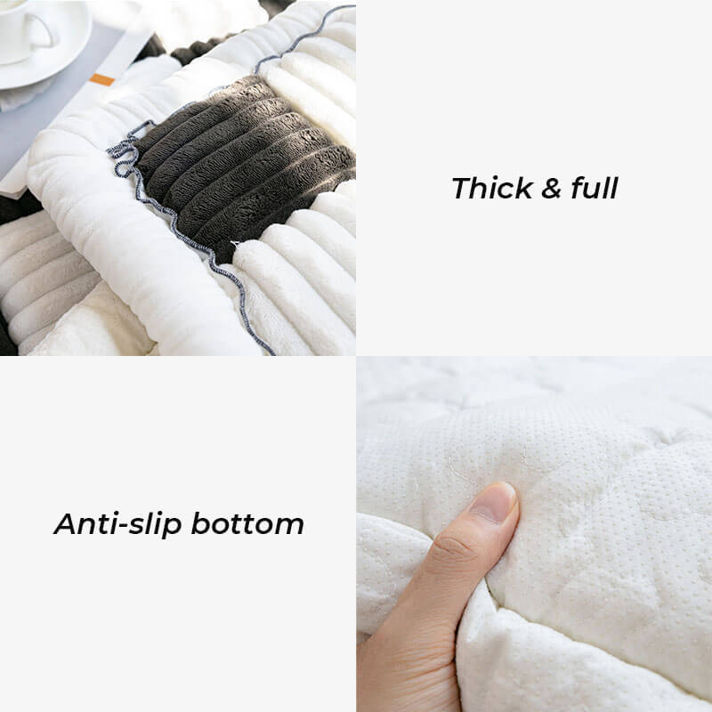 Pawelux Cozy Chenille Large Plaid Anti-Slip Dog Bed Mat - Machine Washable Pet Couch Cover