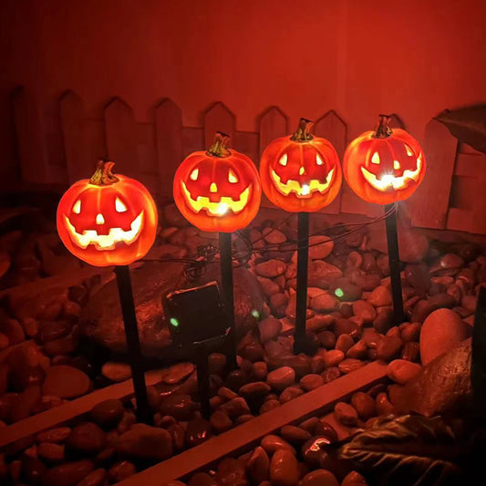 Creative Halloween Solar Garden Stakes Resin Skull Pumpkin Light Spooky Creepy Decorative Lawn Figure Outdoor Lighting 0