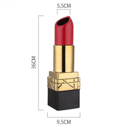 RoyaleGlow Lipstick Decor Vase - Chic Red Lip Cosmetic Home Accent, 26cm-Royale Basic