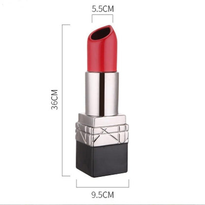 RoyaleGlow Lipstick Decor Vase - Chic Red Lip Cosmetic Home Accent, 26cm-Royale Basic
