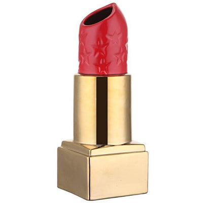 RoyaleGlow Lipstick Decor Vase - Chic Red Lip Cosmetic Home Accent, 26cm-Royale Basic