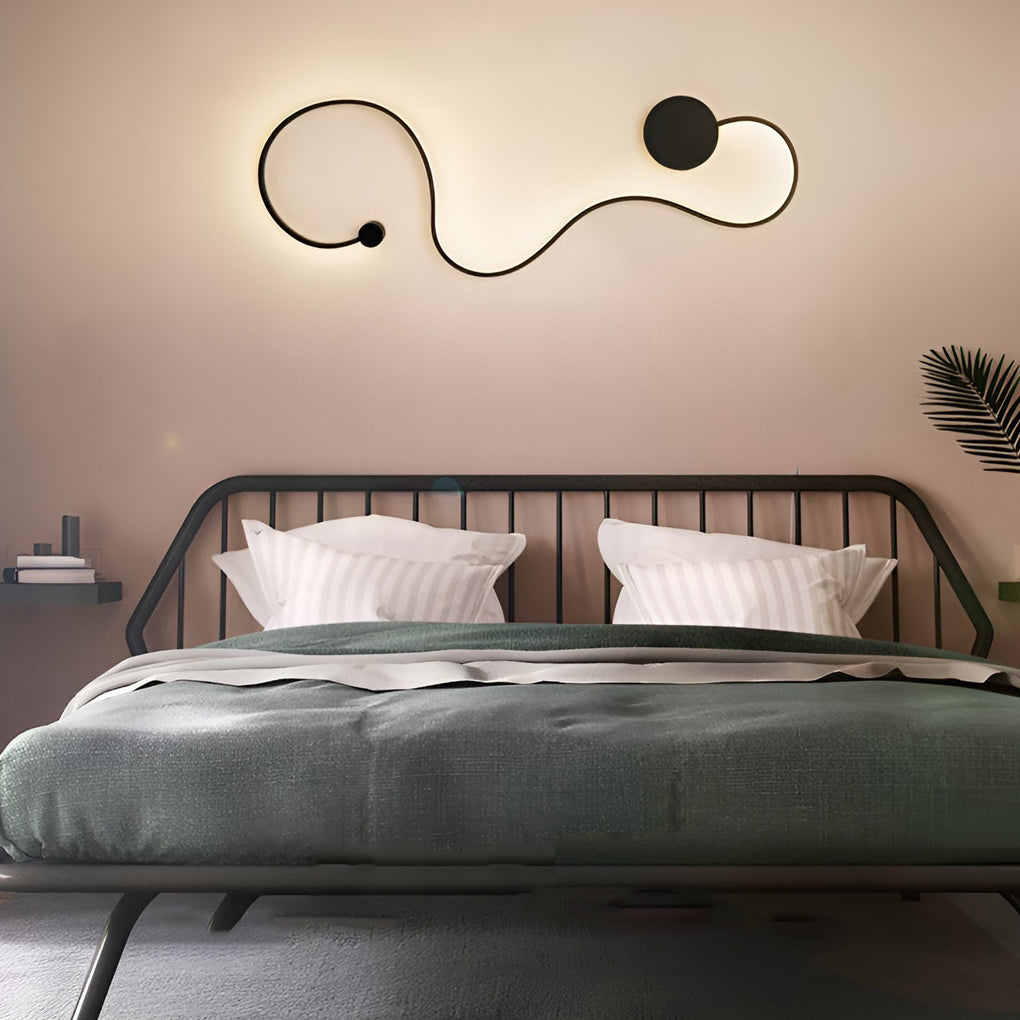 Creative Long Curved Linear LED Modern Wall Sconce Lighting Wall Light Wall Lamp 1