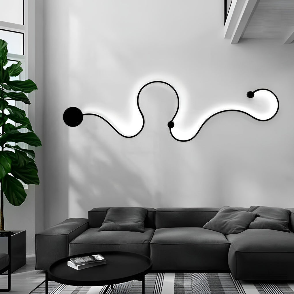 Creative Long Curved Linear LED Modern Wall Sconce Lighting Wall Light Wall Lamp 2