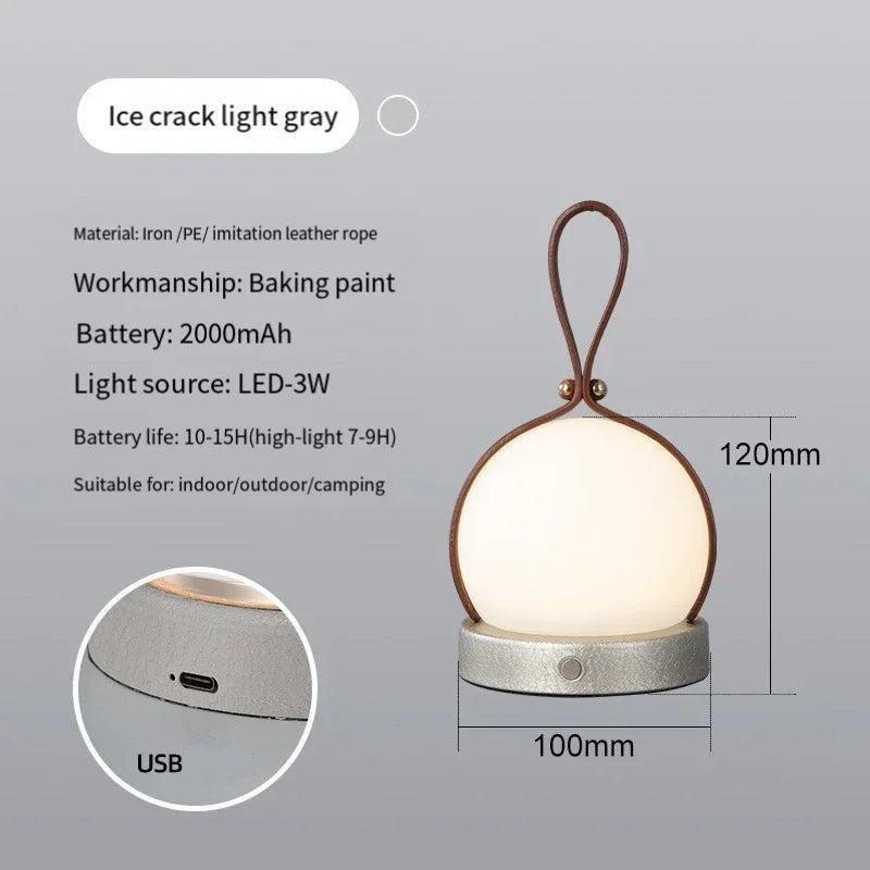 RoyaleGlow Portable LED Table Lamp - Cordless 3W, USB Rechargeable, 15H Battery for Indoor/Outdoor Use-Royale Basic
