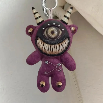 Creepycute Gothic Halloween Keychain Handcrafted Punk Rock Keychain With Weird Horror Doll Design Keychain Backpack Accessories 1