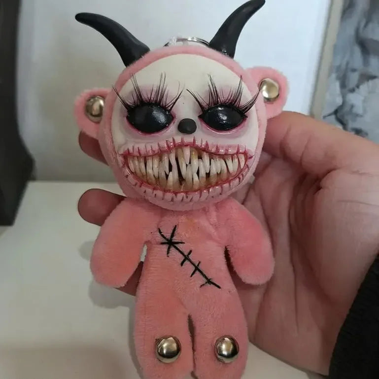 Creepycute Gothic Halloween Keychain Handcrafted Punk Rock Keychain With Weird Horror Doll Design Keychain Backpack Accessories 4