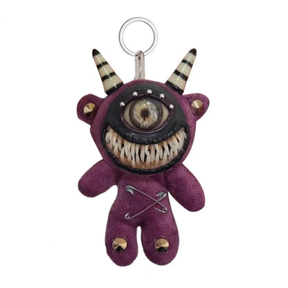 Creepycute Gothic Halloween Keychain Handcrafted Punk Rock Keychain With Weird Horror Doll Design Keychain Backpack Accessories 9