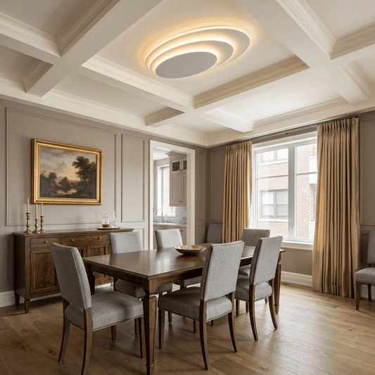 RoyaleGlow Modern Nordic LED Flush Mount White Ceiling Light Fixture - Royale Basic