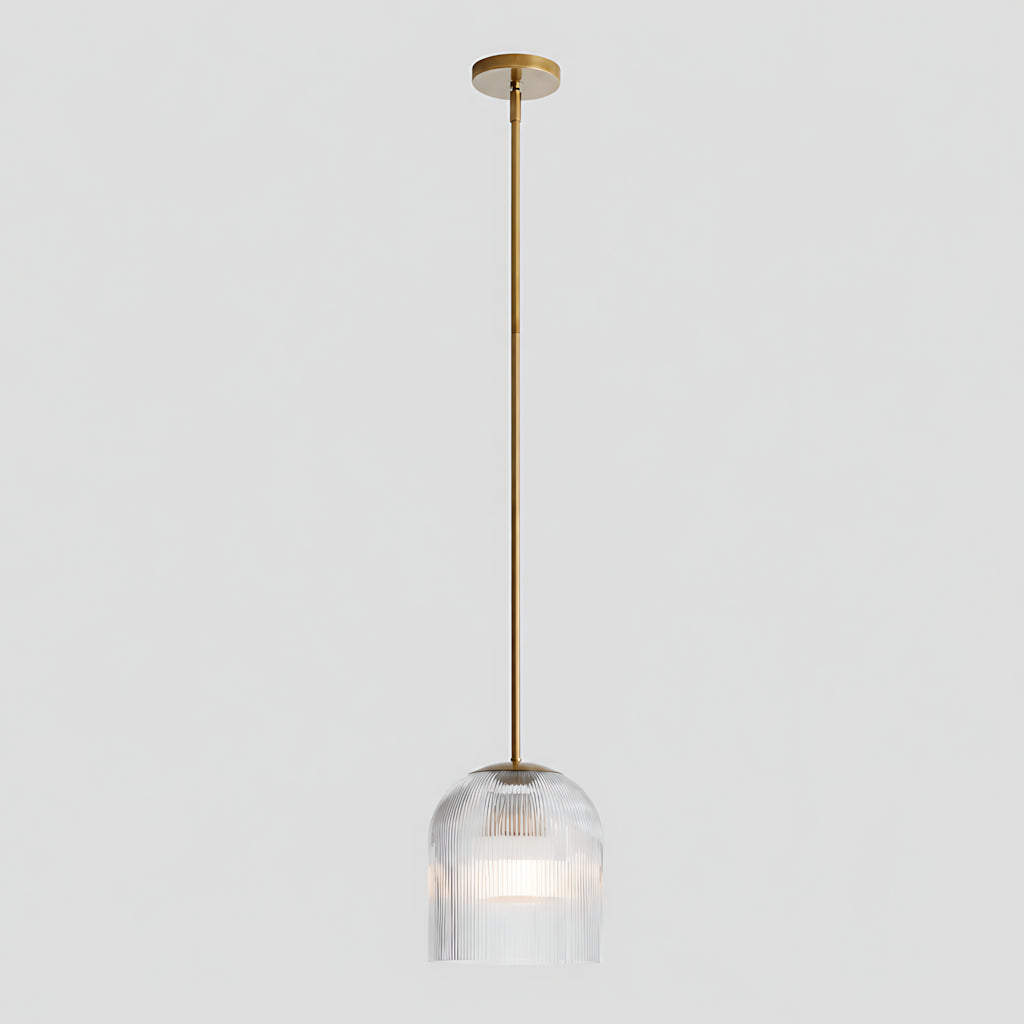 Crosby Modern Farmhouse Cooper Ribbed Glass Pendant Light for Dining Room 14