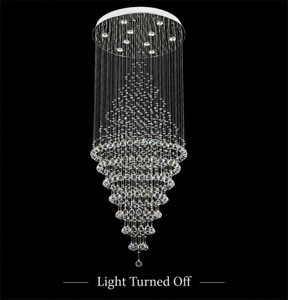 RoyaleGlow Modern Spiral Crystal Chandelier - Luxury LED Hanging Light Fixture