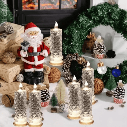 LuxRoyale Crystal Candle Light Romantic Glow No Mess Battery Powered - 4 Pcs