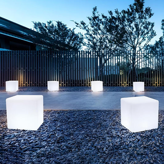 LuxRoyale Cubic Garden Light - Waterproof Outdoor 16 Color Light - 20cm - Solar / Solar