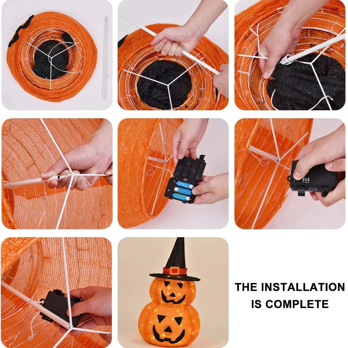 Cute Halloween Pumpkin Decorations Collapsible Jack-o-Lantern Pumpkin Lights for Indoor Outdoor Home, Party, Yard Decorations 5