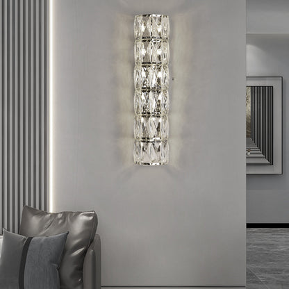 Cylindrical Crystal Three Step Dimming Light LED Modern Wall Sconces Lighting 0
