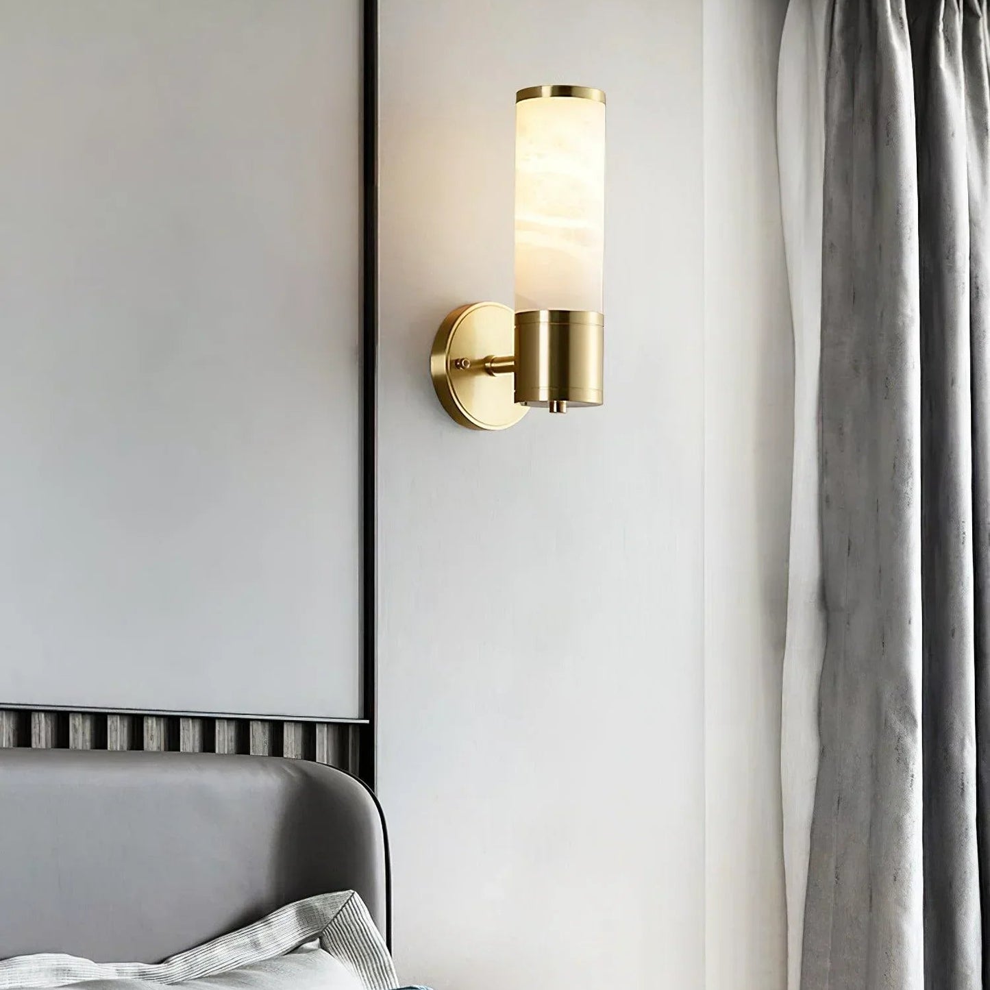 Cylindrical Lampatron Alabaster Wall Lamp 0