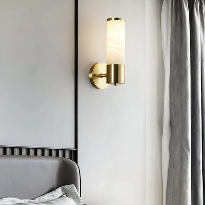 Cylindrical Lampatron Alabaster Wall Lamp 0