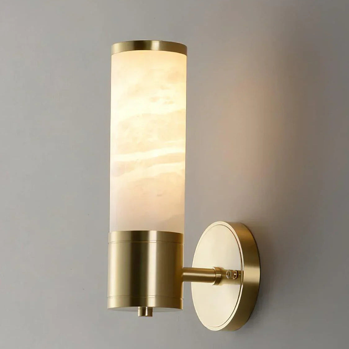 Cylindrical Lampatron Alabaster Wall Lamp 6