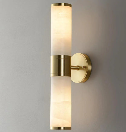 Cylindrical Lampatron Alabaster Wall Lamp 7